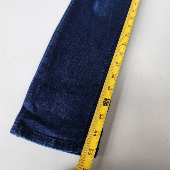 Indigo Blue Maternity Jeans Stretch Full Panel Dark Wash Pullover Petite PS - Picture 3 of 8